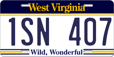 WV license plate 1SN407