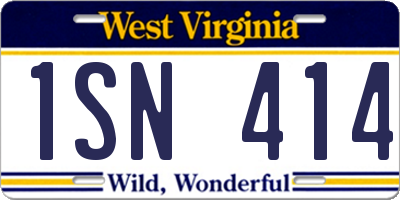 WV license plate 1SN414