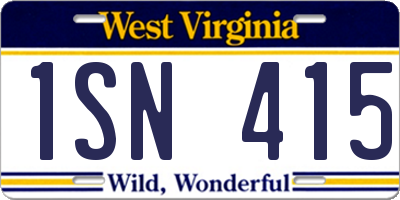 WV license plate 1SN415