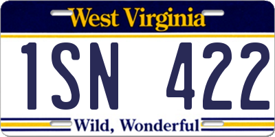 WV license plate 1SN422