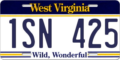 WV license plate 1SN425