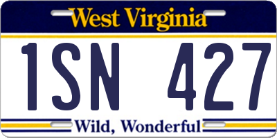 WV license plate 1SN427