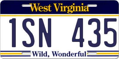 WV license plate 1SN435