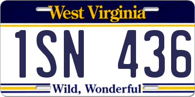 WV license plate 1SN436
