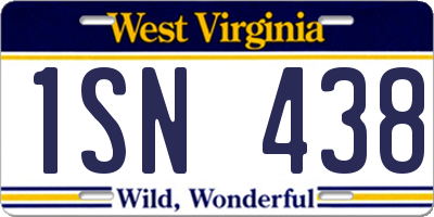 WV license plate 1SN438