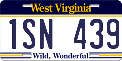 WV license plate 1SN439