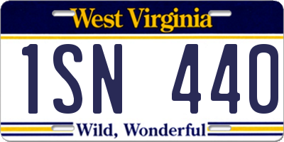 WV license plate 1SN440