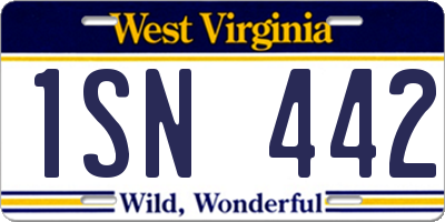 WV license plate 1SN442