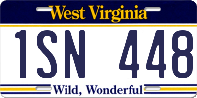 WV license plate 1SN448