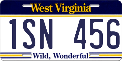 WV license plate 1SN456