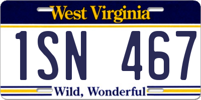 WV license plate 1SN467