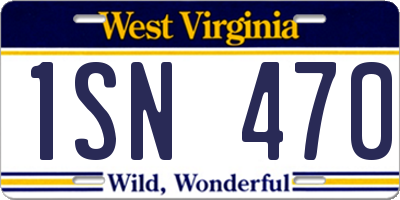 WV license plate 1SN470