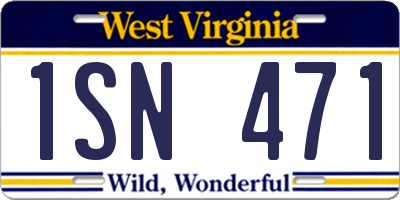 WV license plate 1SN471