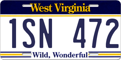 WV license plate 1SN472
