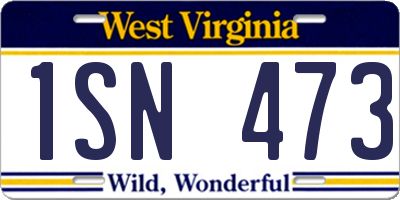 WV license plate 1SN473