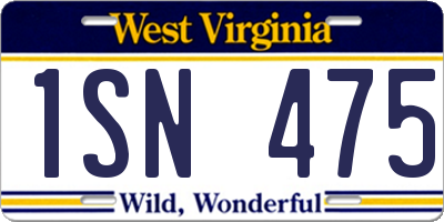 WV license plate 1SN475
