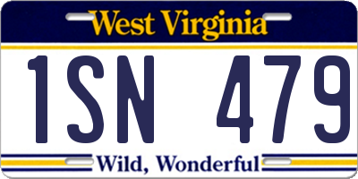 WV license plate 1SN479