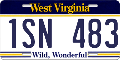 WV license plate 1SN483