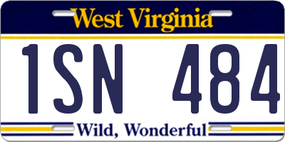 WV license plate 1SN484