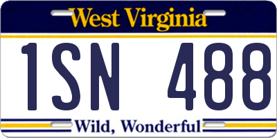 WV license plate 1SN488