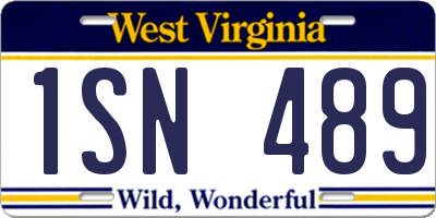 WV license plate 1SN489