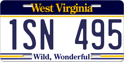 WV license plate 1SN495