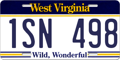 WV license plate 1SN498