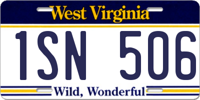 WV license plate 1SN506