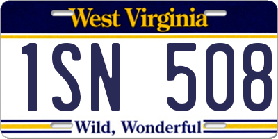 WV license plate 1SN508