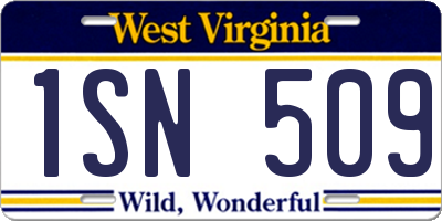 WV license plate 1SN509