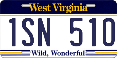 WV license plate 1SN510