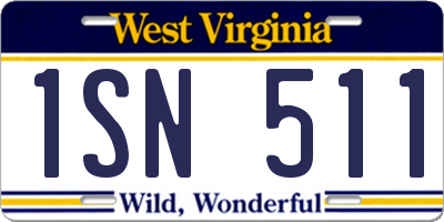 WV license plate 1SN511
