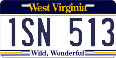 WV license plate 1SN513