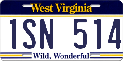WV license plate 1SN514