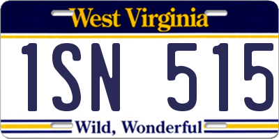 WV license plate 1SN515