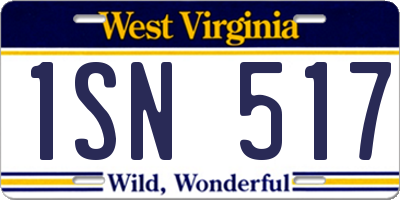 WV license plate 1SN517