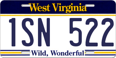 WV license plate 1SN522