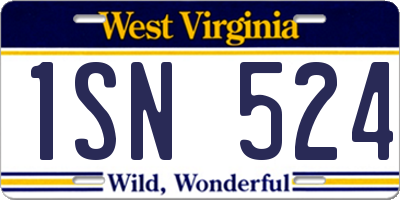 WV license plate 1SN524