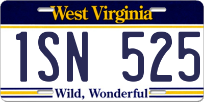 WV license plate 1SN525
