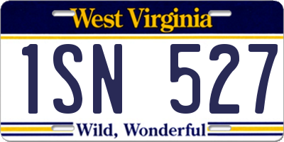 WV license plate 1SN527