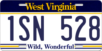 WV license plate 1SN528