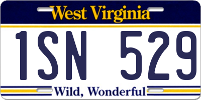 WV license plate 1SN529