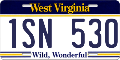 WV license plate 1SN530