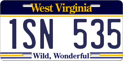 WV license plate 1SN535