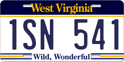 WV license plate 1SN541