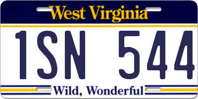 WV license plate 1SN544