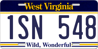 WV license plate 1SN548