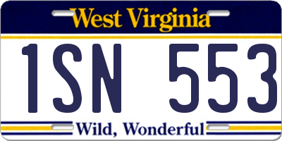 WV license plate 1SN553