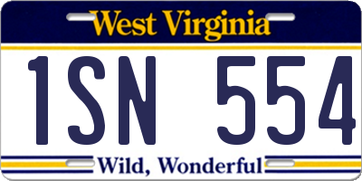 WV license plate 1SN554