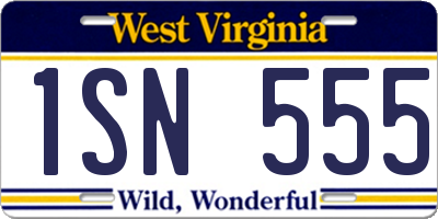 WV license plate 1SN555